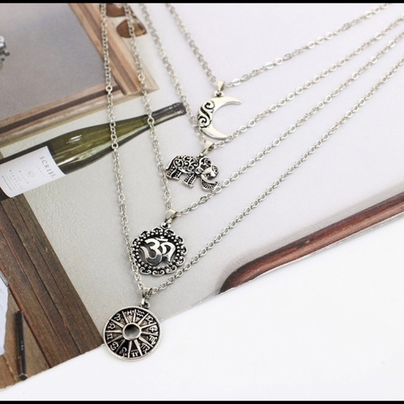 Multi—Layered Om Necklace With Vintage Style - Picture 4 of 7